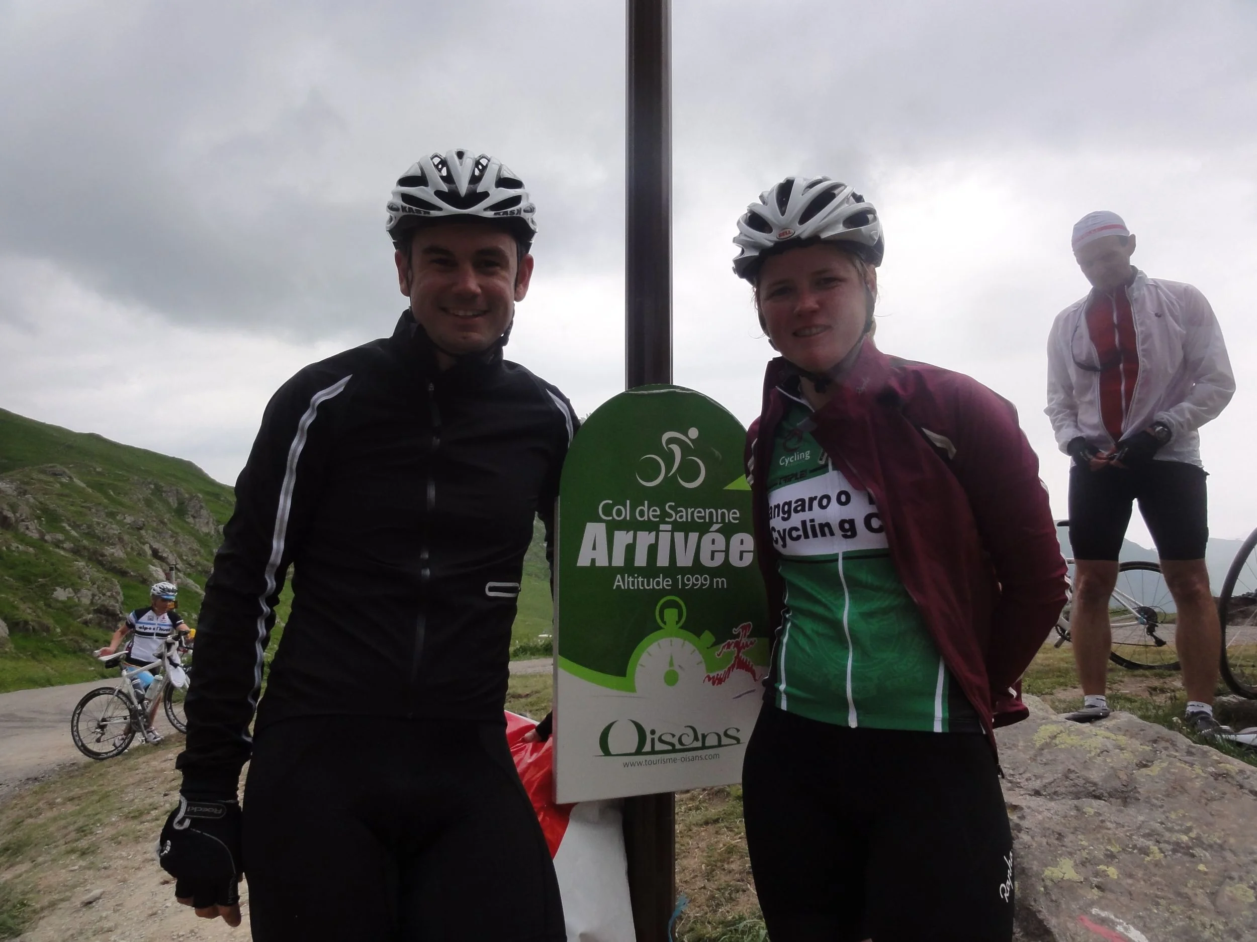 Claire and I summit Col de Sarenne, what a ride!