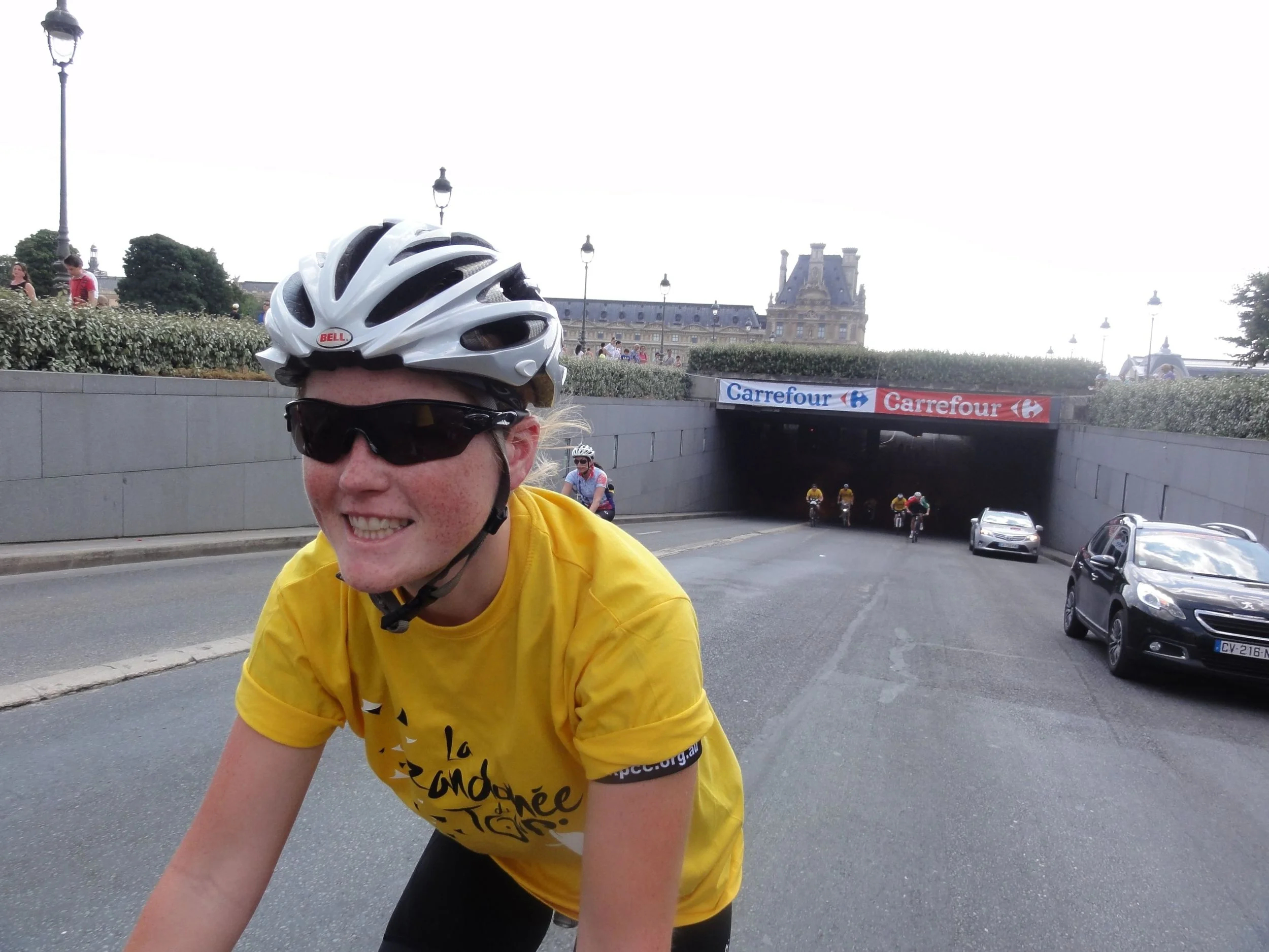 Claire coming out of the tunnel- all smiles. Just as I imagine Froome was when he came out of that tunnel for the final time this year!