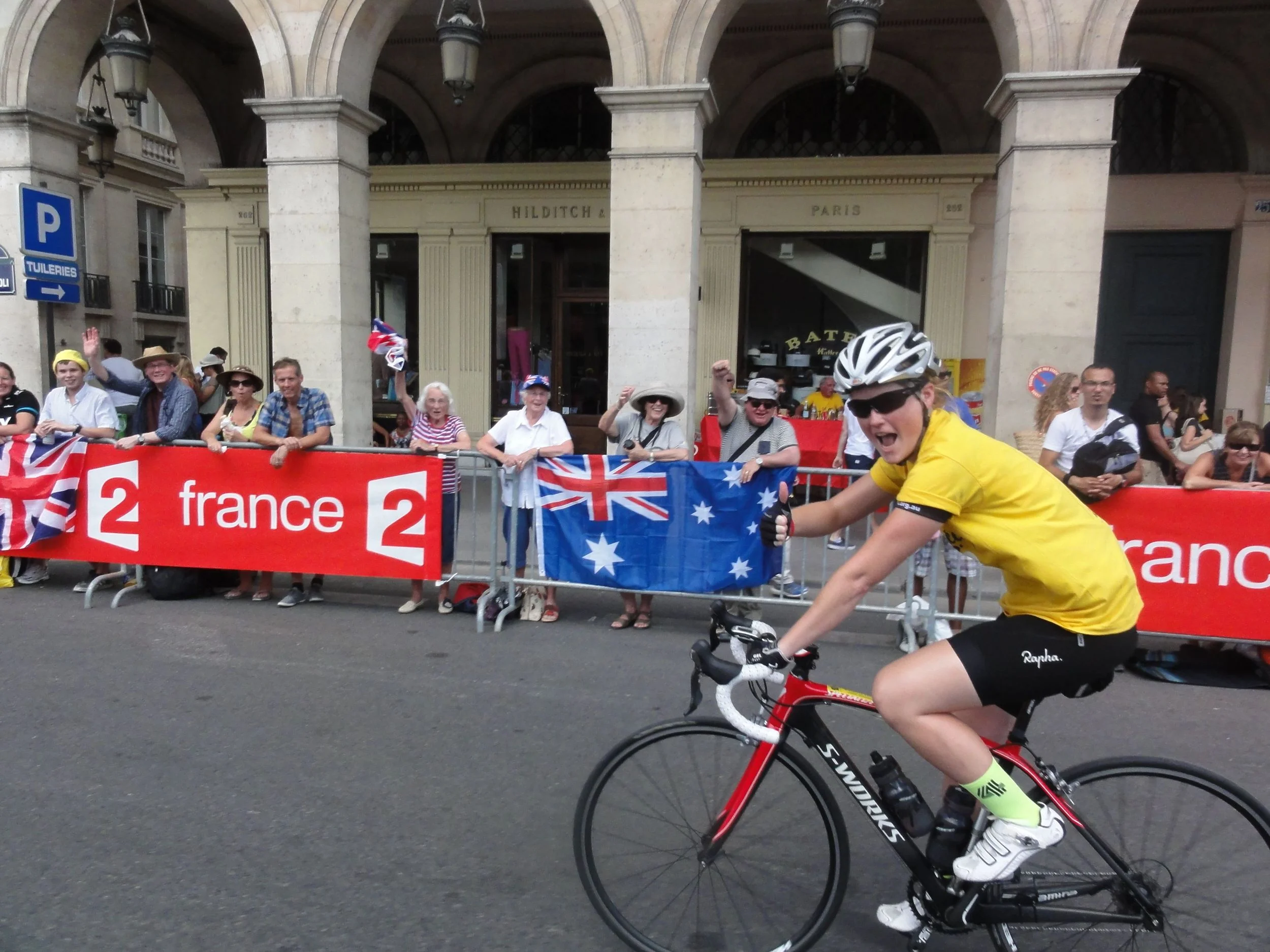 Claire found some fairly excitable Australian fans along the way!