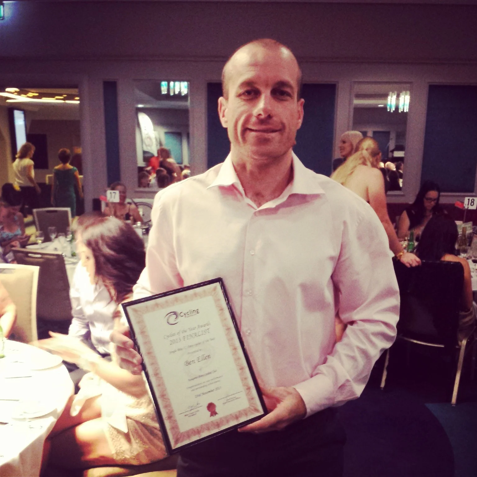 Mr Ben Ellen with his framed award certificate.