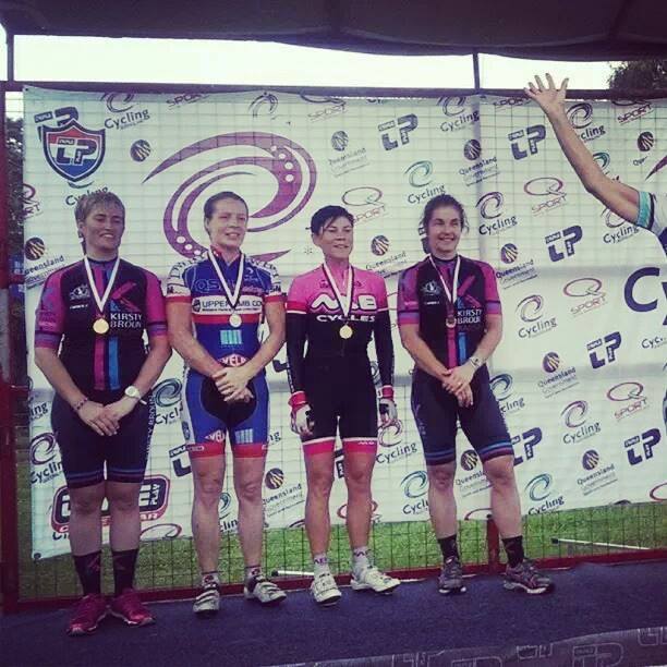 Liz Nelson (L) (Kangaroo Point Cycling Club for Kirsty Broun Racing), Katrina Robertson (R) (Kangaroo Point Cycling Club for Kirsty Broun Racing)