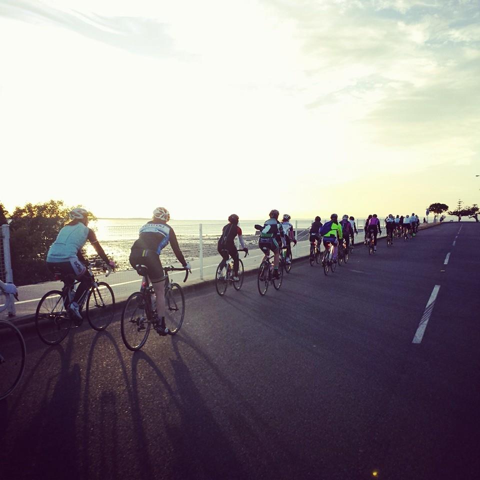 A beautiful sunrise greeted the women at the Bay