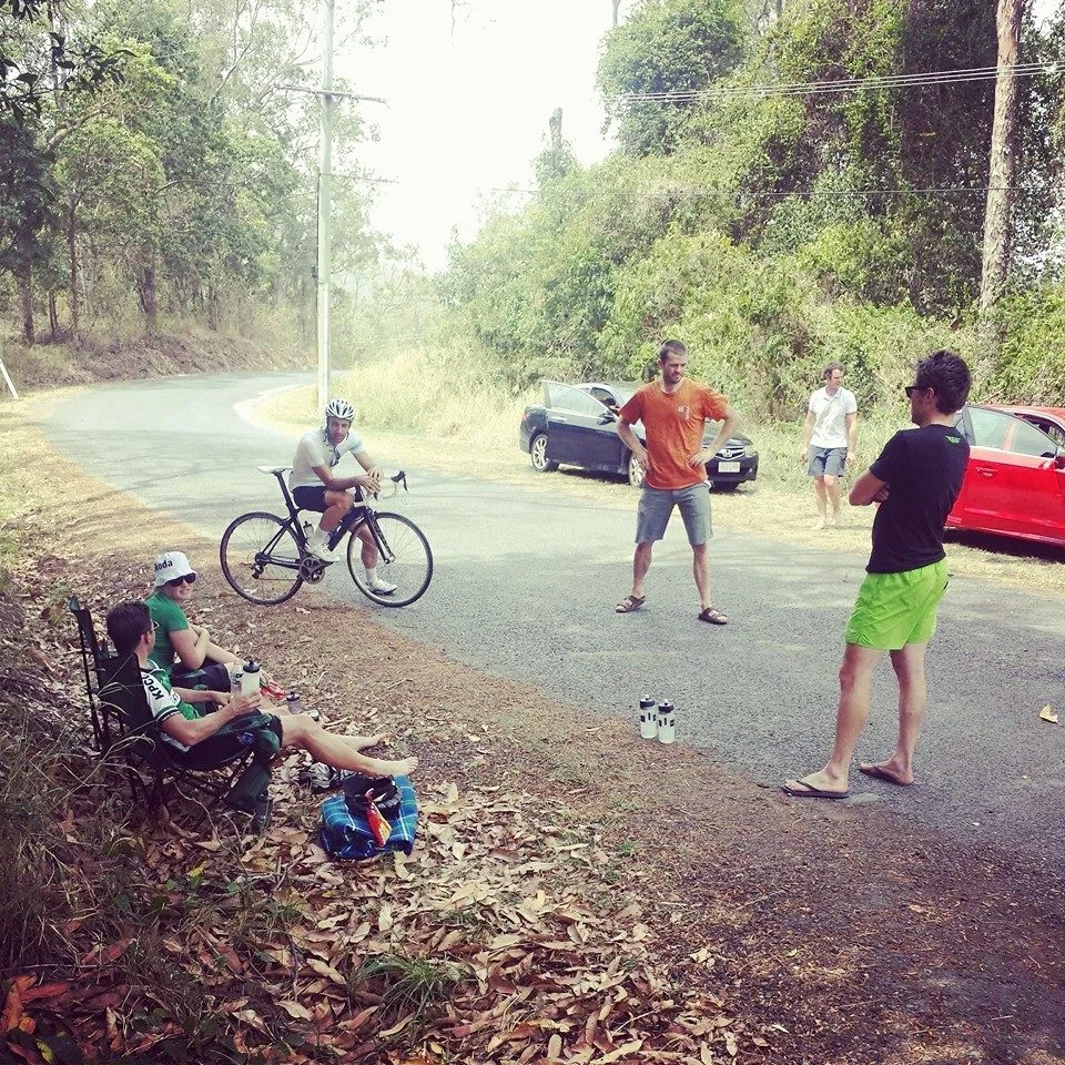 Break Time with @conzaaa who had succesfully #everested Mt Cootha the week prior dropping by to do a lap!