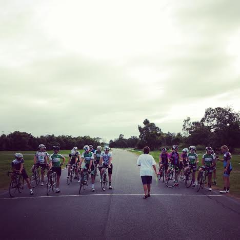 Betty Bathersby, our Club's irreplaceable secretary and master of all things racing was busy all morning briefing riders before their races!
