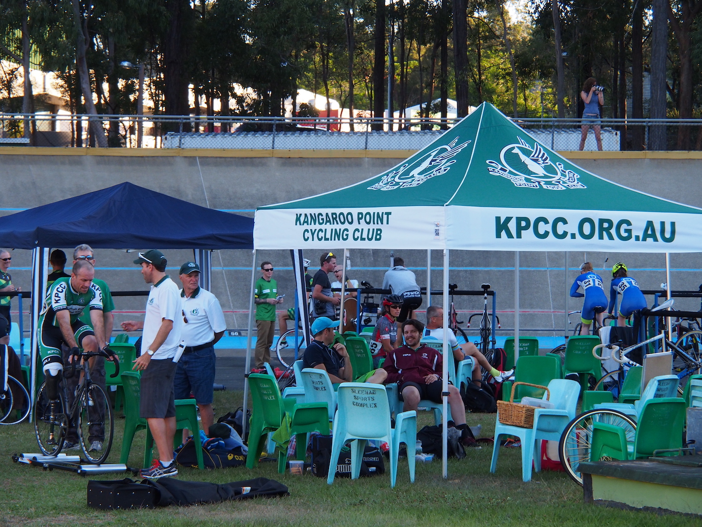 Team preparing for the next race. Ben getting some tips from the coach
