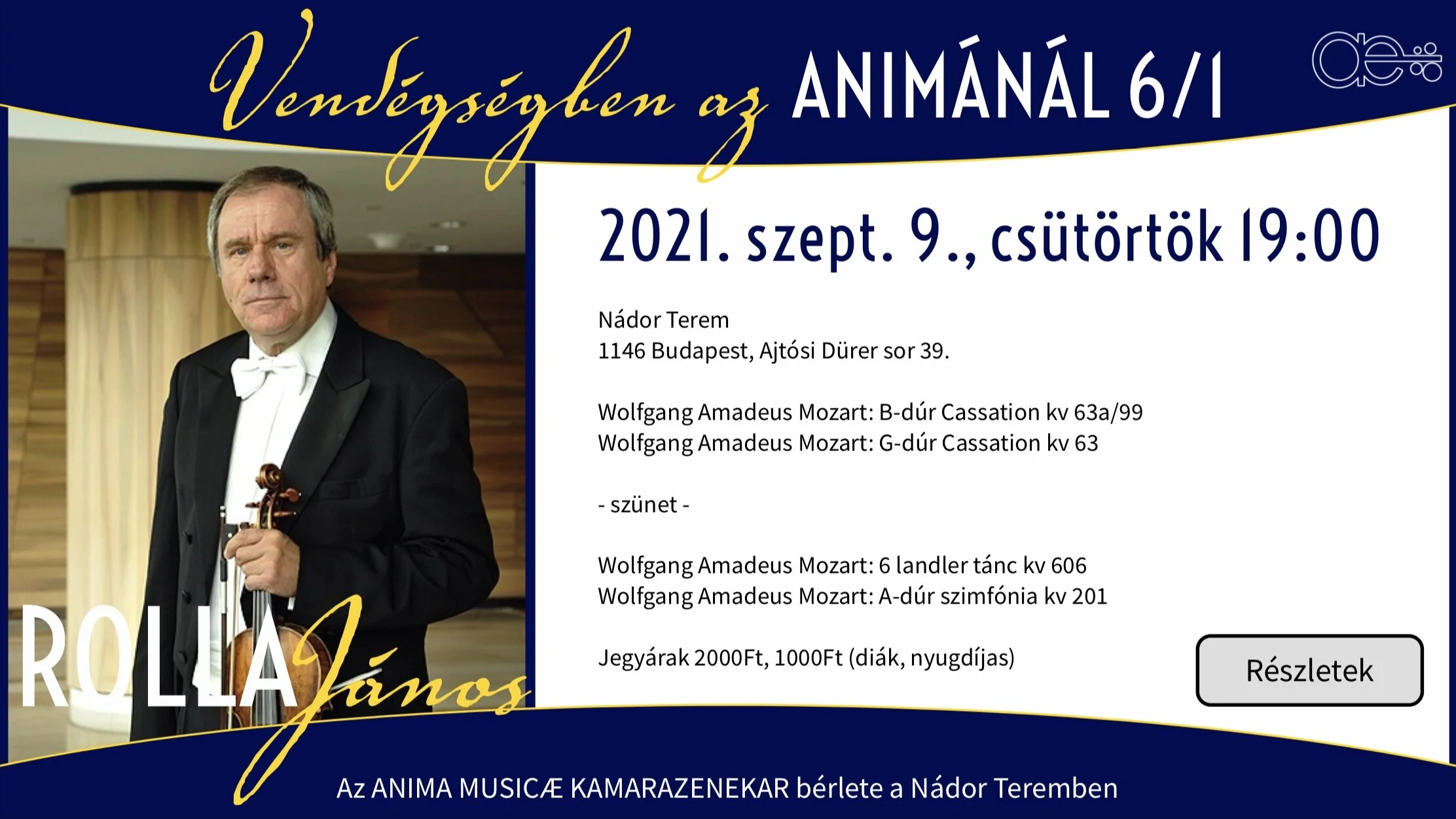 Vendégségben az Animánál I. - Rolla János és az Anima Musicae