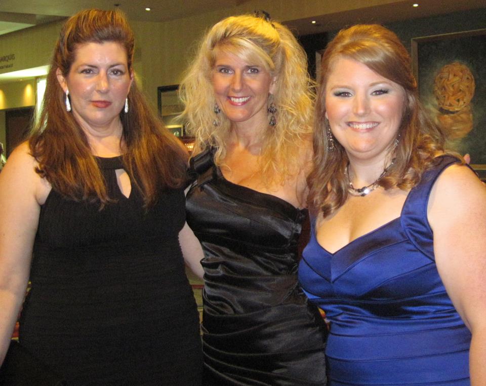 Toni celebrating at RWA Awards night with author Julie Anne Long and Samhain Publishing's Lindsey Faber
