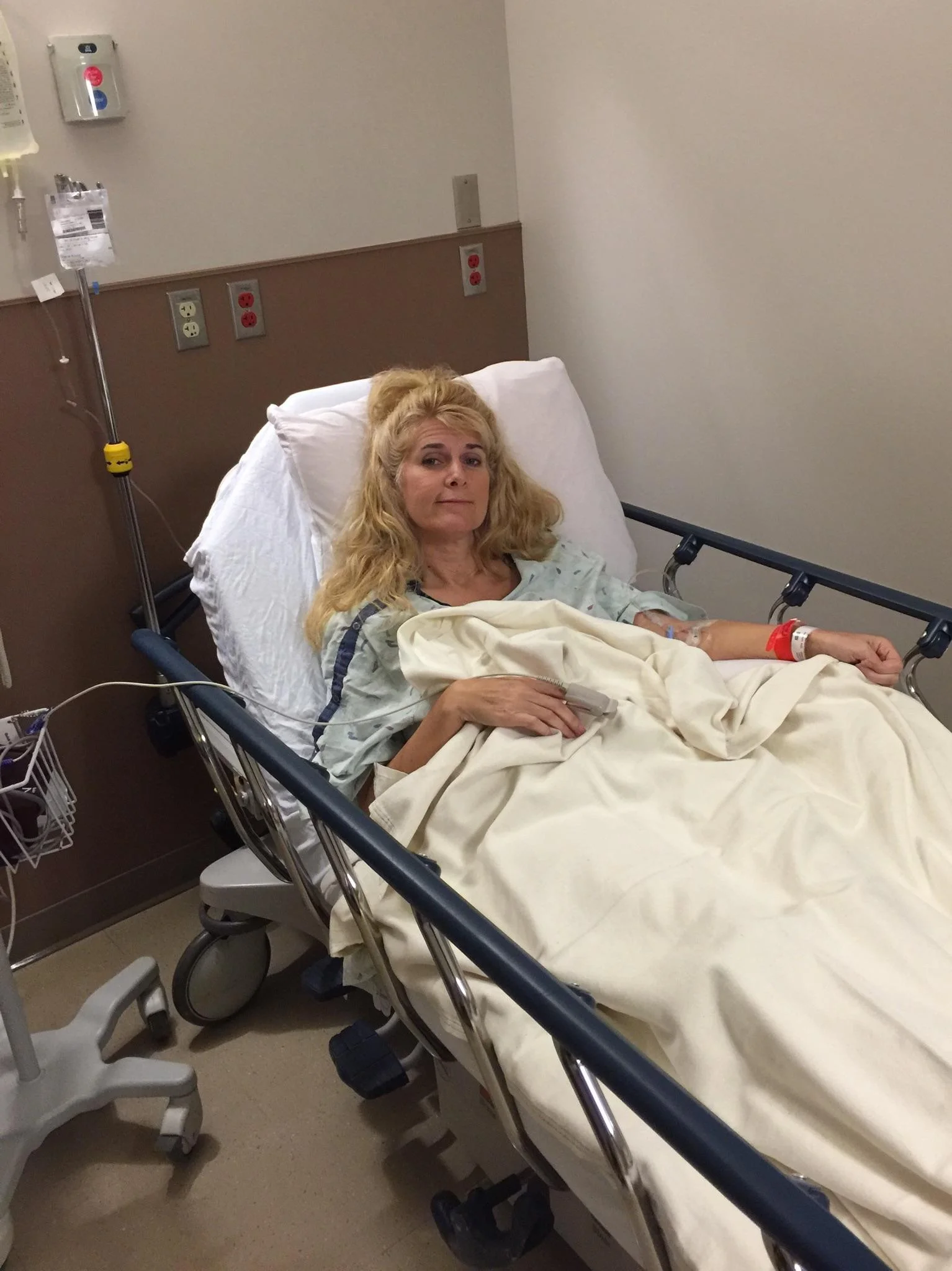 This was taken before the surgery to insert my chemo port and remove lymph nodes for testing. I am very fortunate in that the cancer did not reach any of the nodes!