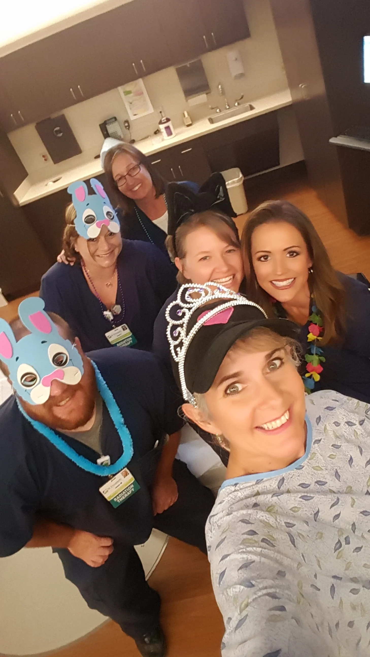 I really bonded with my radiation team, and on “radiation graduation day,” they threw me a little party, complete with tiara! It was so fun and made me feel special!