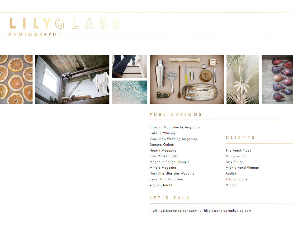 lily glass lookbook by Ginger + Birch