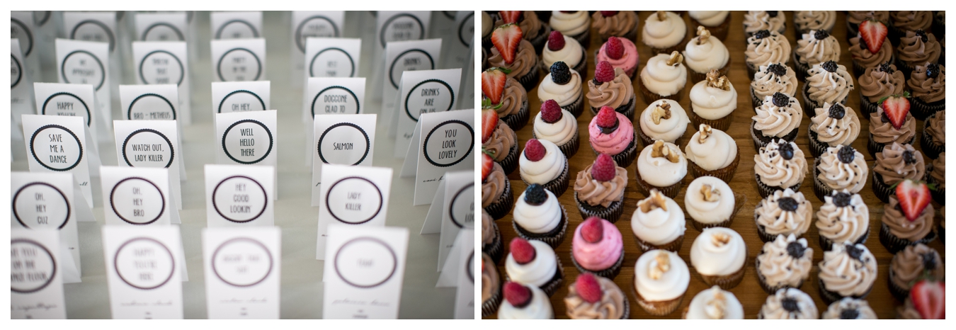 sassy, personalized place cards. I read every single one.