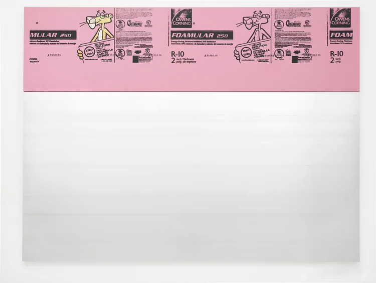 James Blond and the British National Modern Wimbledon Library (Pink Panther Blond) 2012 Oil and Silkscreen on canvas with aluminium 96 x 72 inches