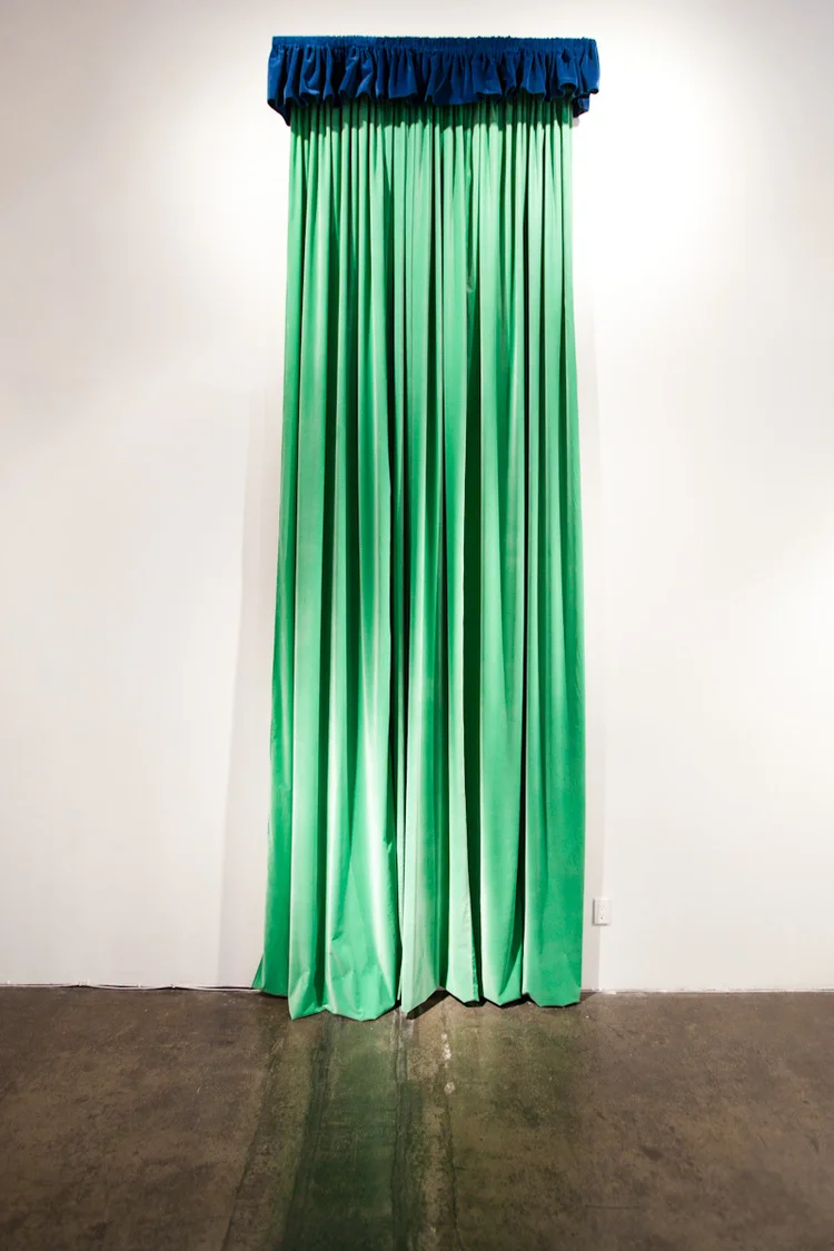 Nicholas DarmstaedterTall Green and Handsome2011Velvet, wood, and steel148 x 53 inches
