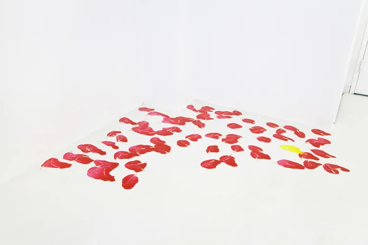 Evan Robarts Bummer Time 2010 popsicle sticks, gloss medium and india ink Dimensions variable