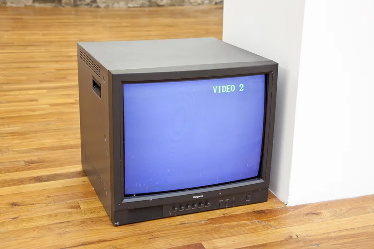 Video 2 (Murder by Chocolate) 2012 Video monitor, 19 minute audio loop 18 x 19 x 17 inches