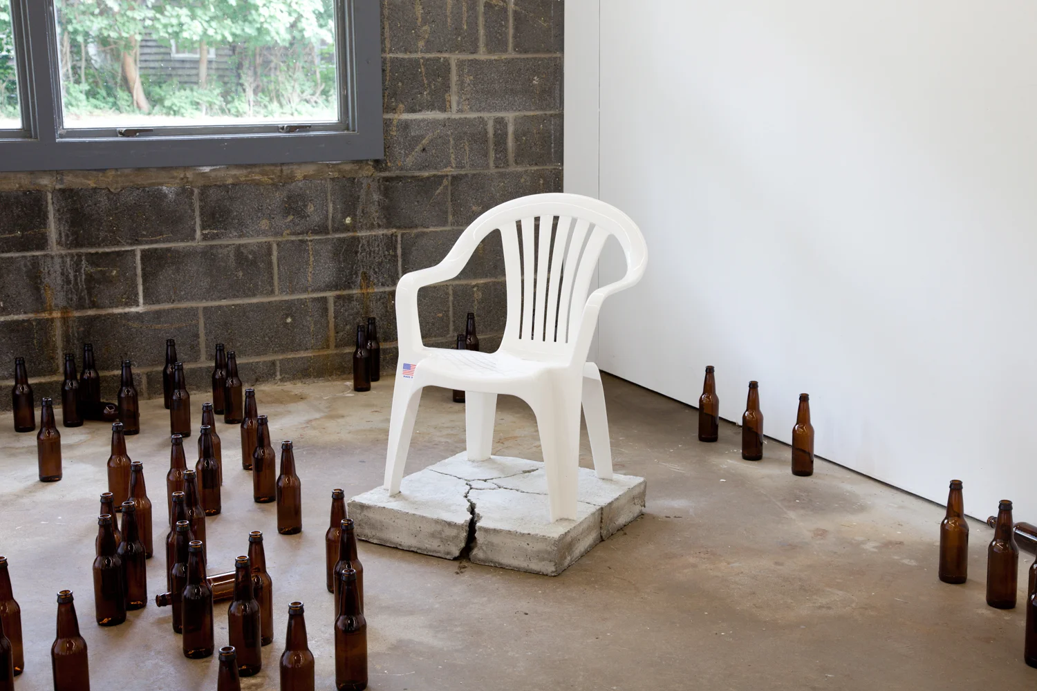 Alex Perweiler&nbsp; Break Free&nbsp; 2013&nbsp; Concrete and plastic&nbsp; 38 x 20.5 x 20.5 inches&nbsp;