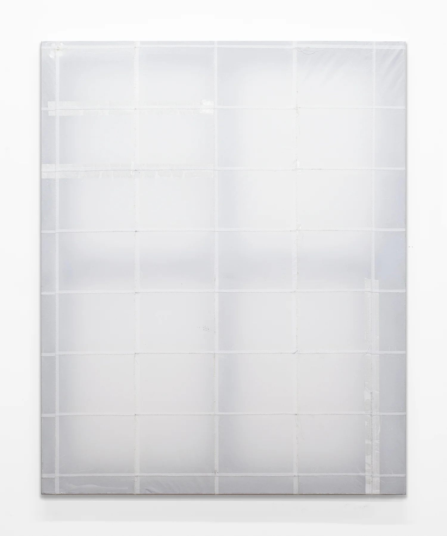 Jack Greer  Four by Five  2013  Paper, tape, thread and enamel on wood support  60 x 48 inches  
