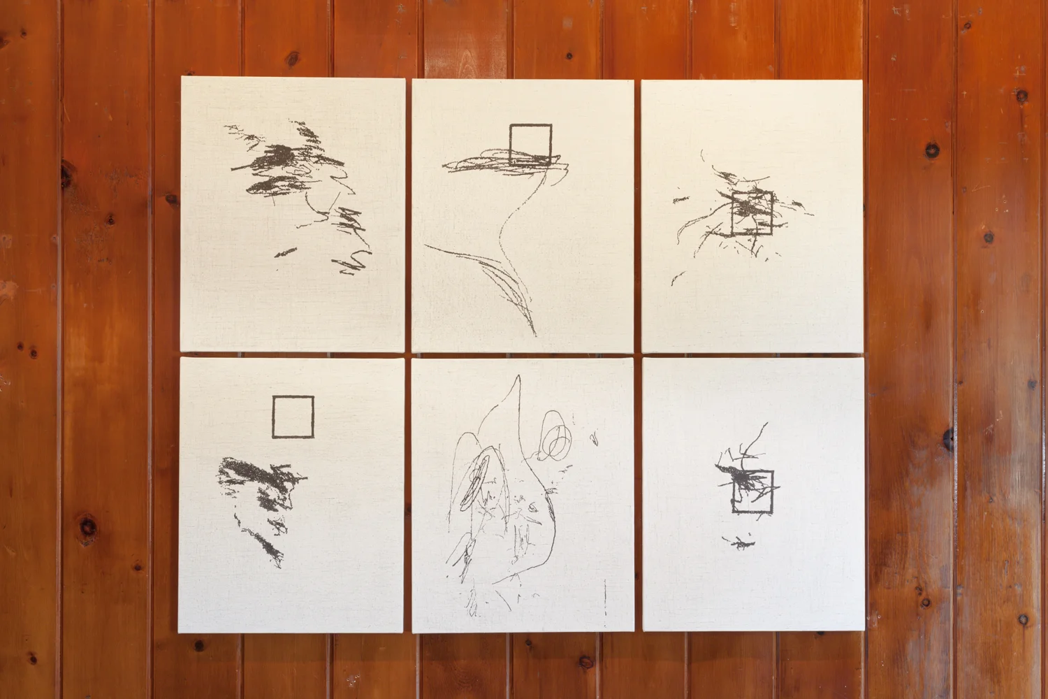 Louis Eisner&nbsp; Box 6, 8, 10, 11, 18, 20&nbsp; 2013&nbsp; Oil, graphite and marsh ink on linen 21.5 x 17.5 inches&nbsp;