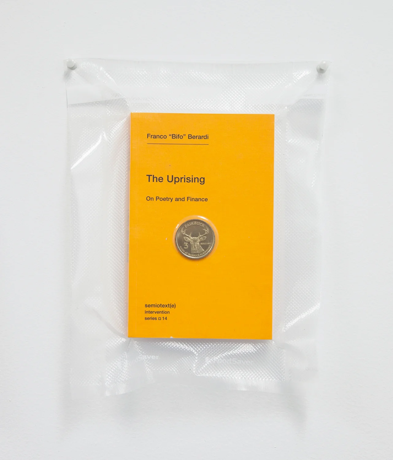 Brad Troemel TSA No Fly List Vacuum Sealed Bifo - ‘The Uprising’ with Fairfax, California $20 Buck time/labor barter coin , 2013 10 x 8 inches 