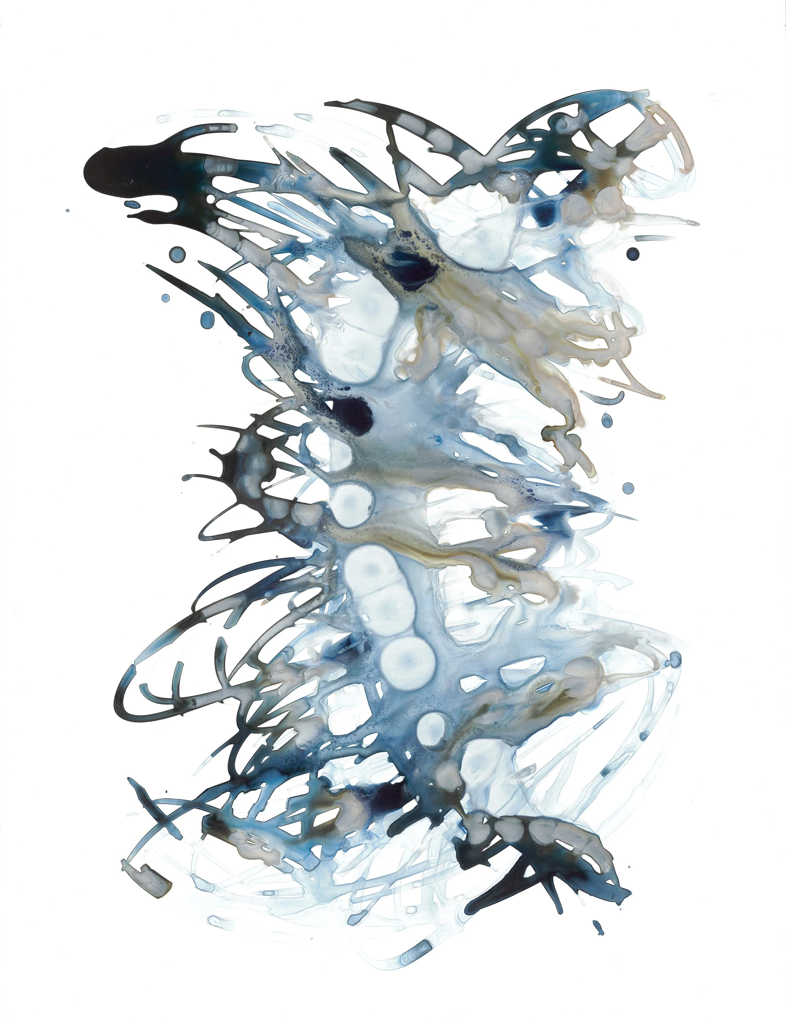 Blue I (I'm so), 2025
ink and watercolor on paper, 20 in x 16 in