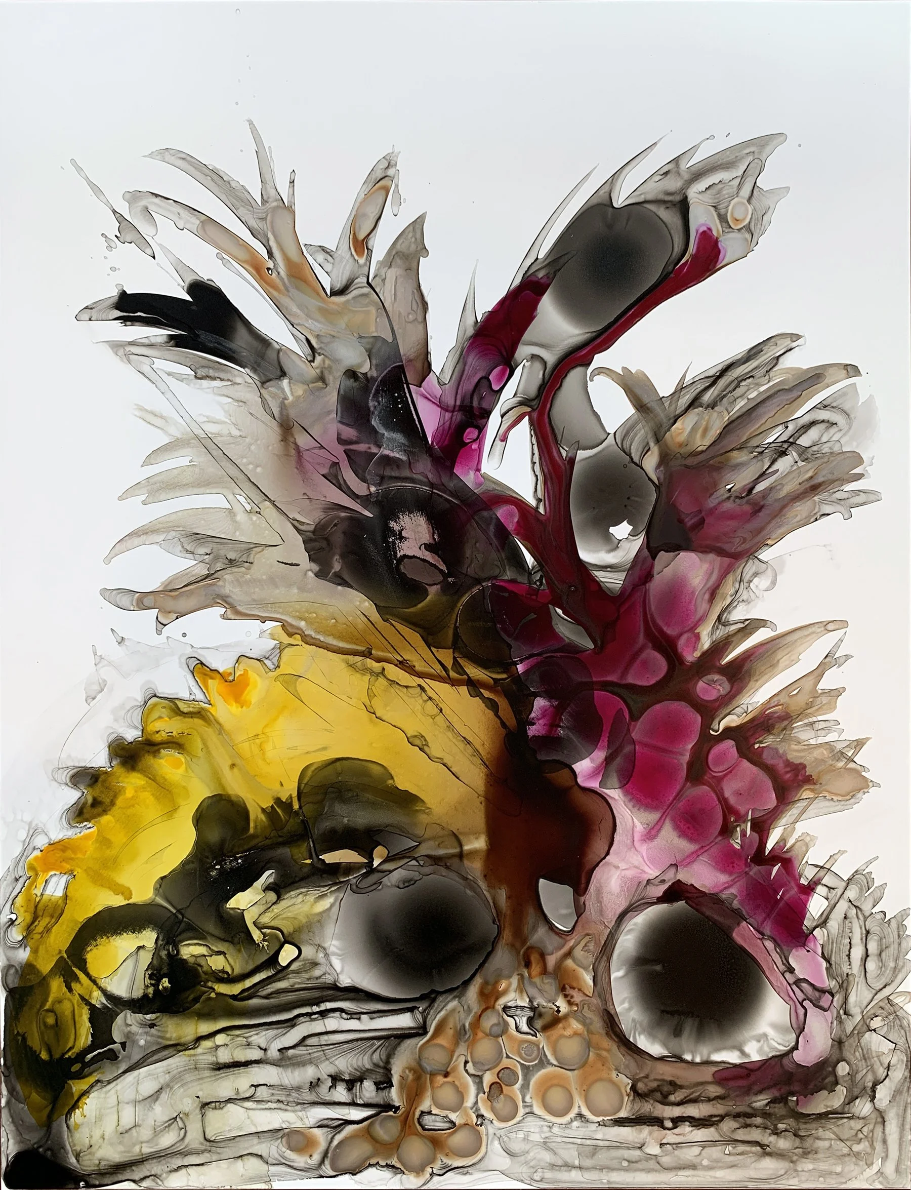 Burning Bush (סנה בוער), 2025 * Ink and watercolor on paper 66 * 51 cm (unframed) From the NOVA series, reflections on Oct. 7