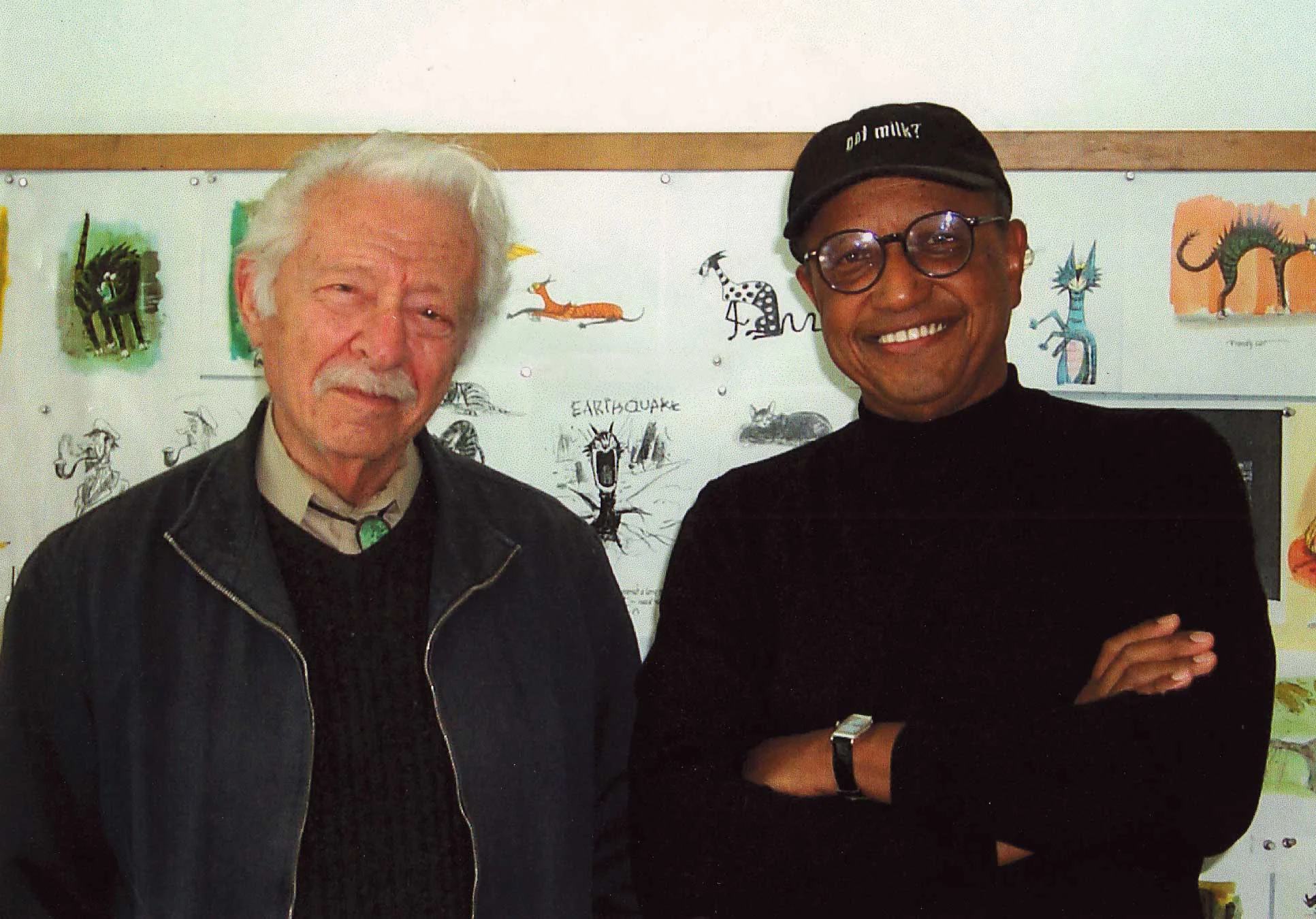 Disney Legend, Joe Grant and some young kid. Joe is proof that it doesn't hurt to grow old in the animation business.