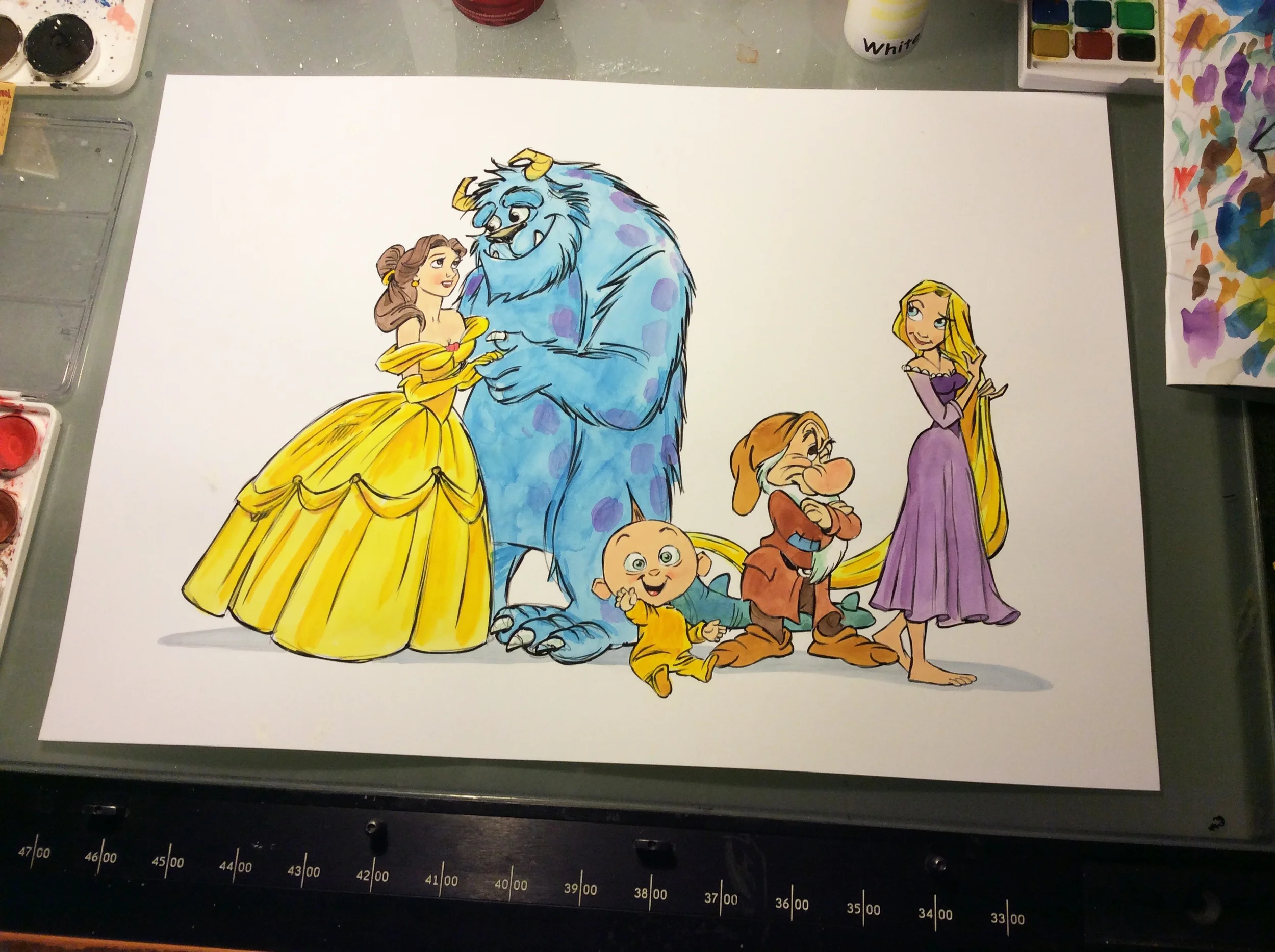 It was fun to create this cartoon family portrait for an animation artist and his family.
