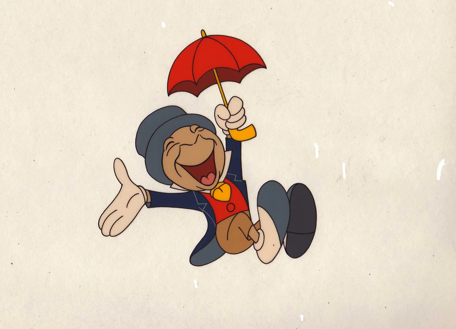 Yes, it's Jiminy Cricket, but this animated cel is not from the Walt Disney classic motion picture.