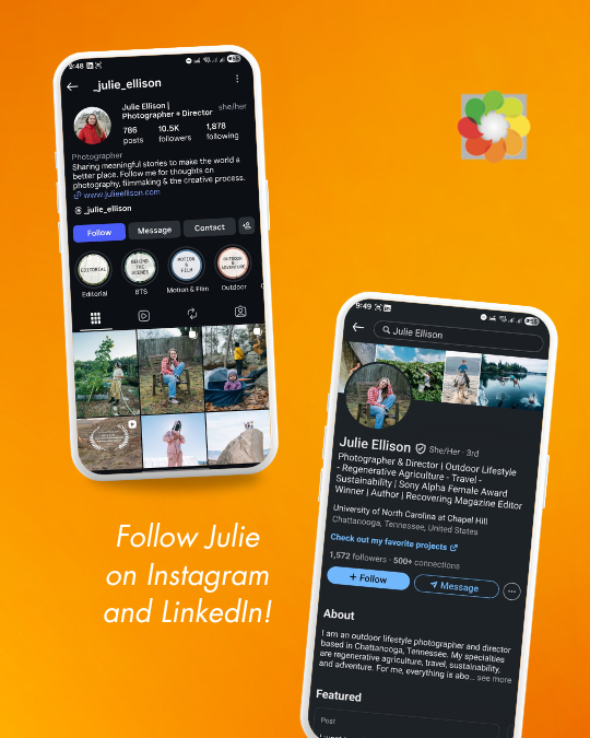 Julie's IG and LinkedIn