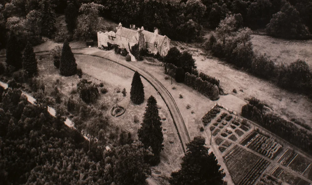 Duchray Castle from the air circa 1950