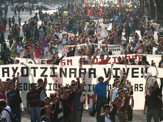 Students in protest. 