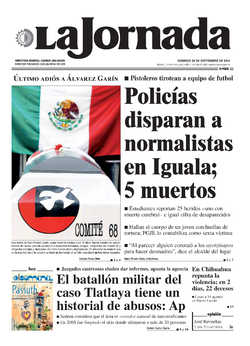 Headline for La Jornada, September 28th, 2014
