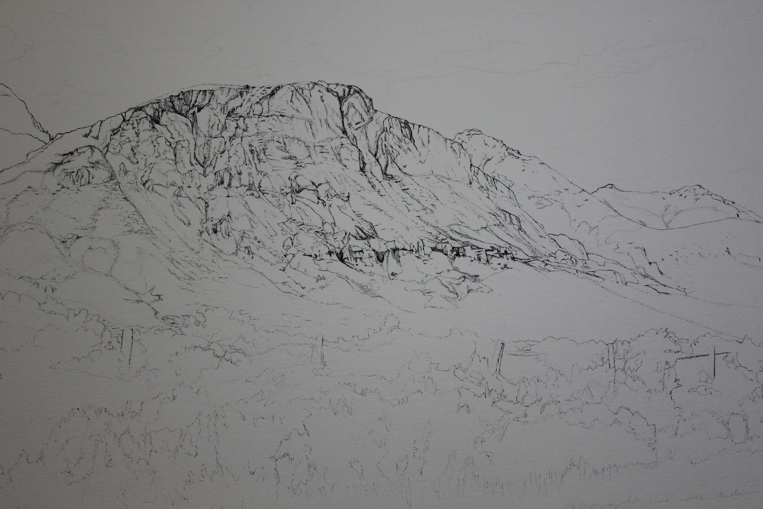 Pen and ink, which I then watercoloured - (Cinnamon Ridge) - I often end up working well past midnight, once I'm into something - especially if a show deadline is approaching. Time flies! Thanks for visiting, and have a great day!