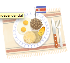 Google.com pays tribute to Costa Rica on September 15th