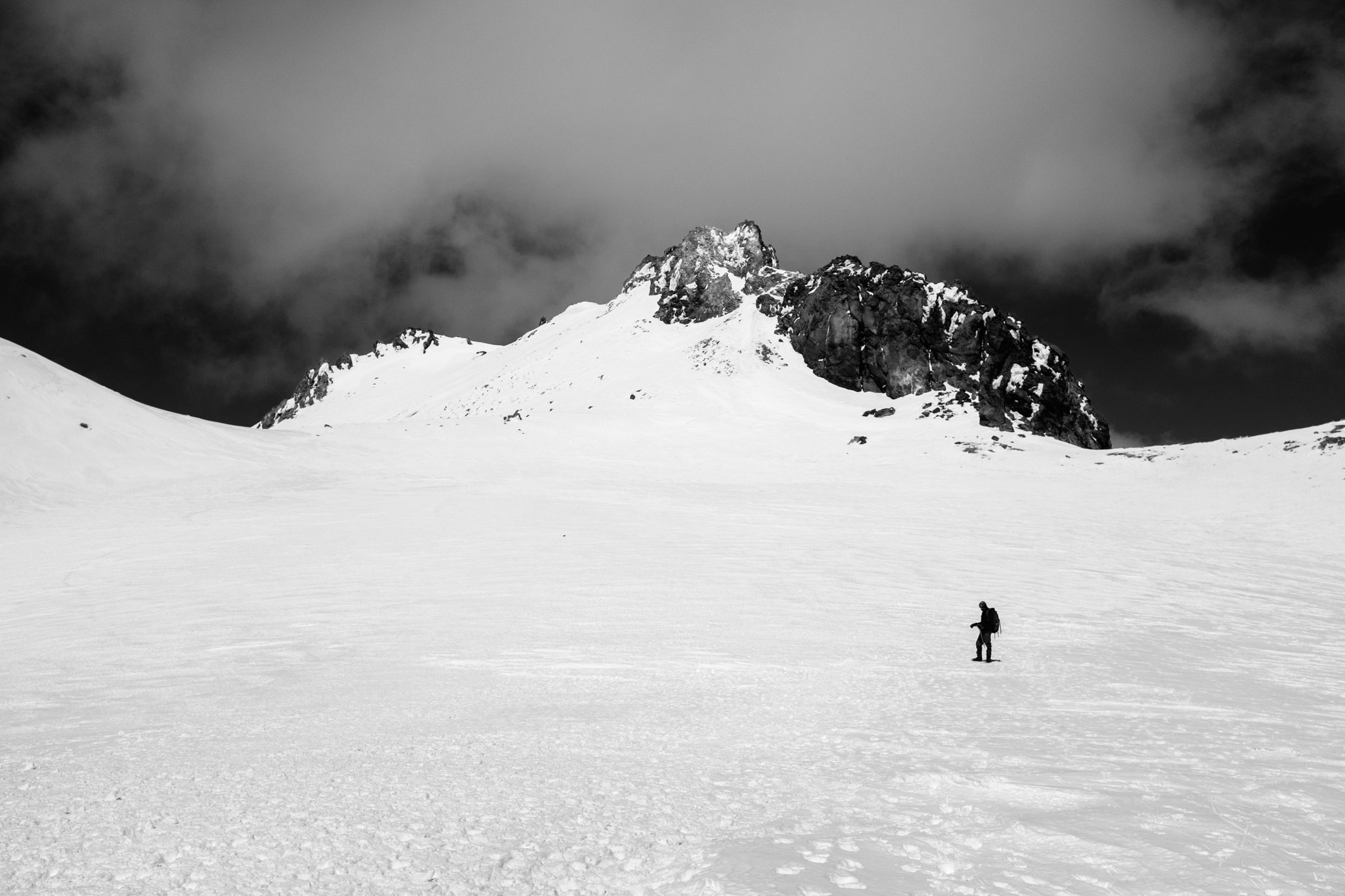 Climber at Summit of Mt Shasta