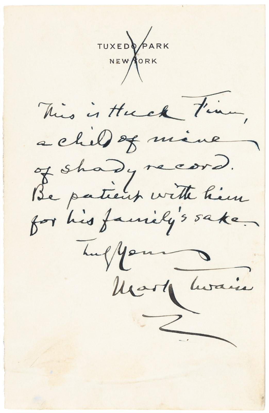 Mark Twain Letter