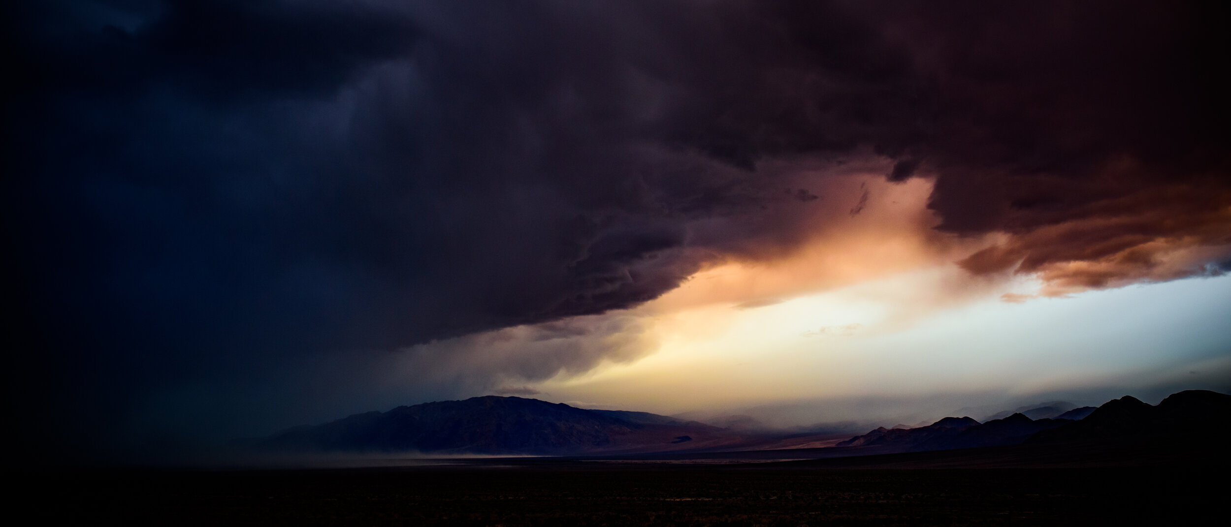 A storm enters Death Valley