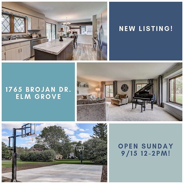 Stop by our New Listing -Open Today 9/15 12-2pm. 5 Br 2.5 Ba home on  1 ac level lot in Elm Grove WI MLS#1658968 #elmgrove #m3realty  #luxuryhomes #elmbrookschools #bringyourhoopsgame