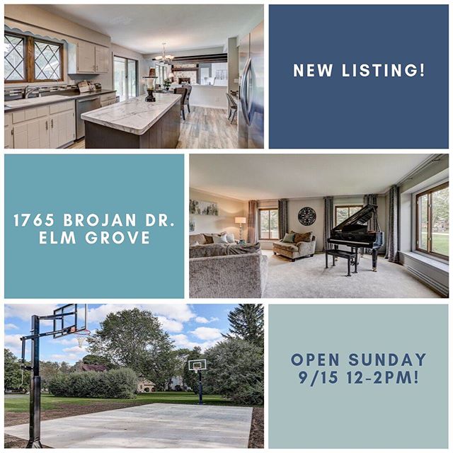 Stop by our New Listing -Open Today 9/15 12-2pm. 5 Br 2.5 Ba home on 1 ac level lot in Elm Grove WI MLS#1658968 #elmgrove #m3realty #luxuryhomes #elmbrookschools #bringyourhoopsgame