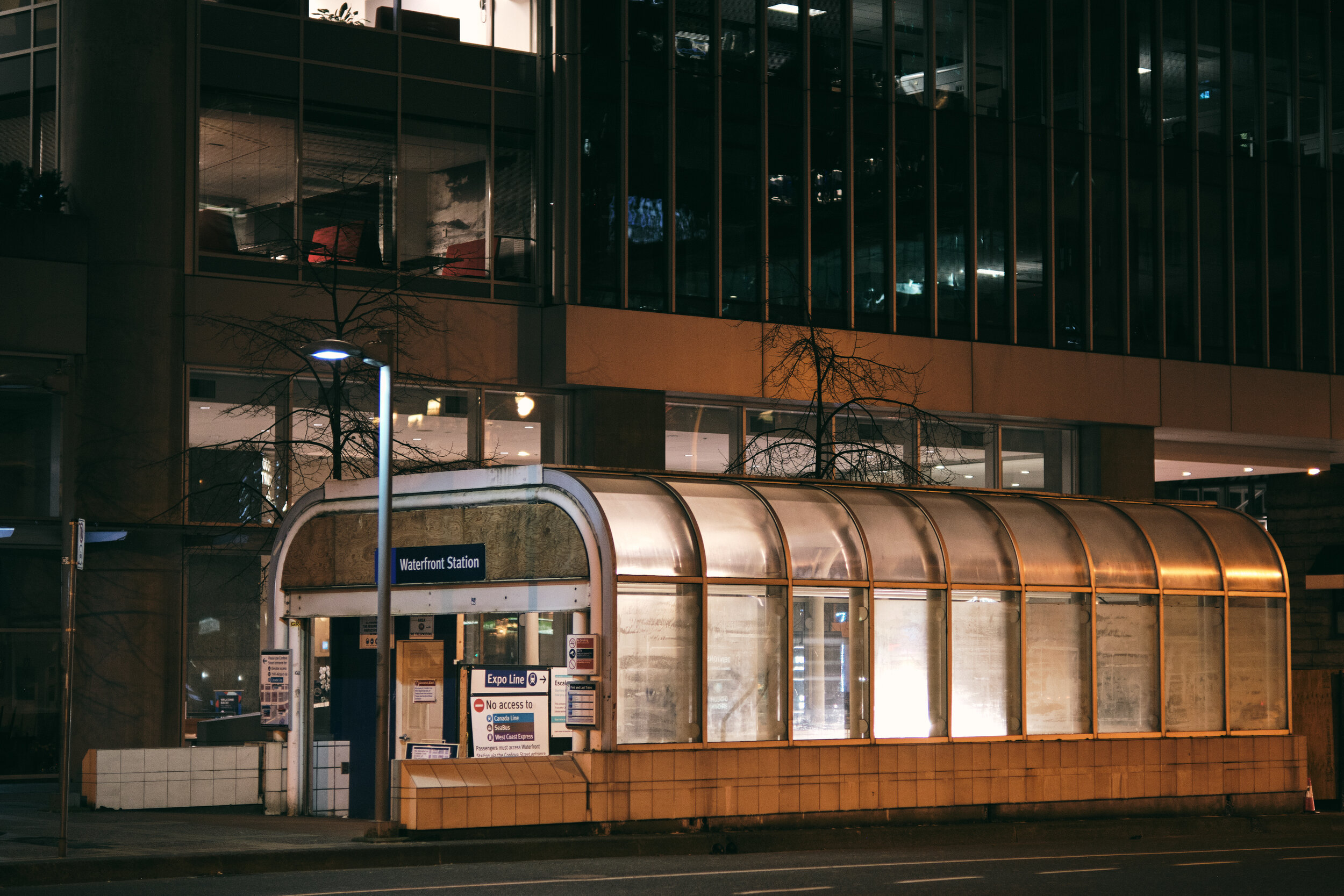 The entrance to Waterfront Station in Vancouver. Sample image from a Fujifilm XF 50mm f/1 R WR