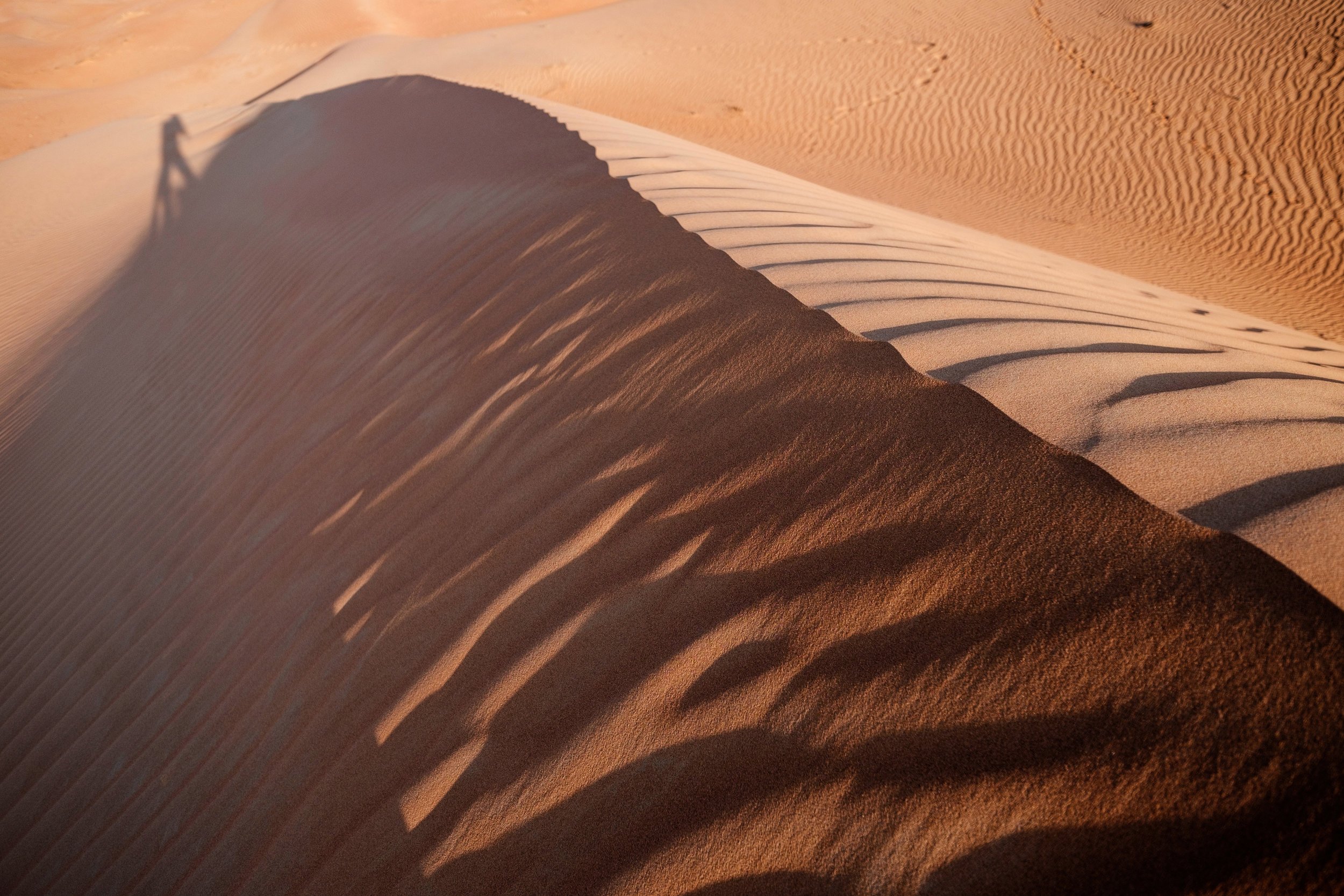Catching  my shadow in the Desert of Al Ain