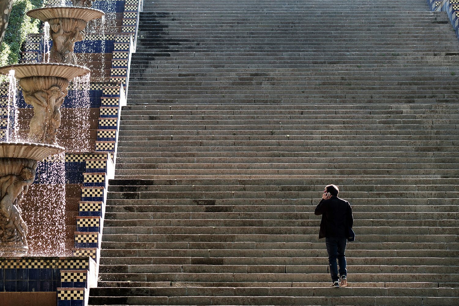 The stairs near The Magic Fountain of Montjuïc in Barcelona
