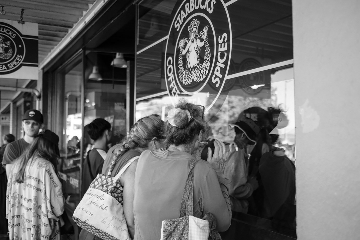 Visiting the old Starbucks store at Pike Place Market in Seattle