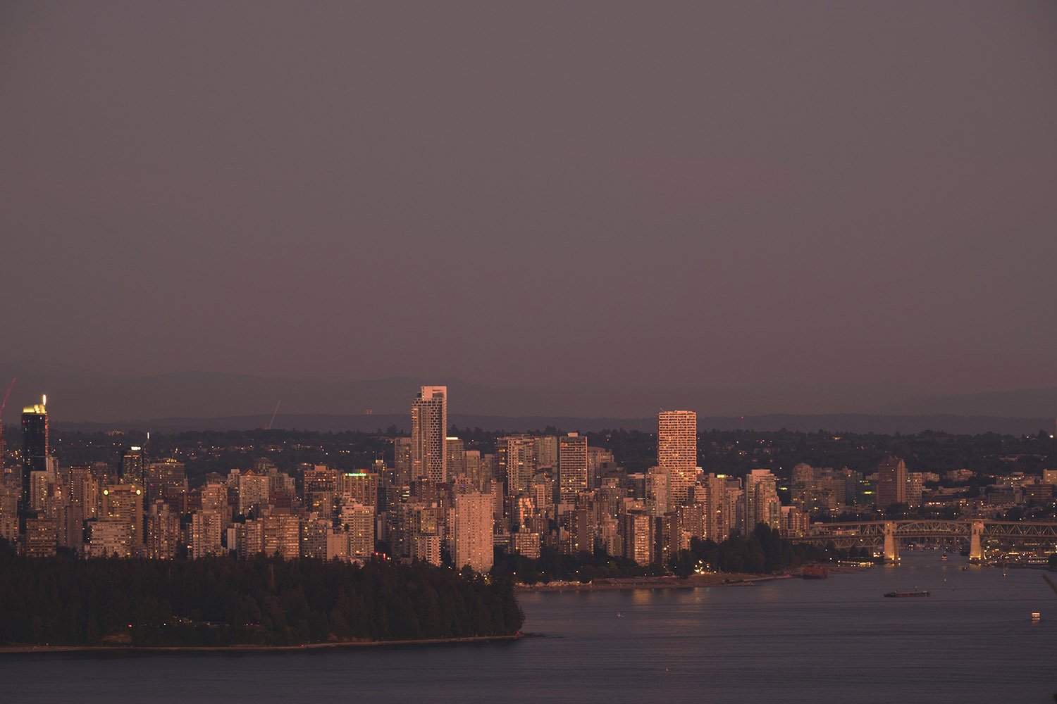 Stanley Park, Vancouver City, and the Burrard Bridge