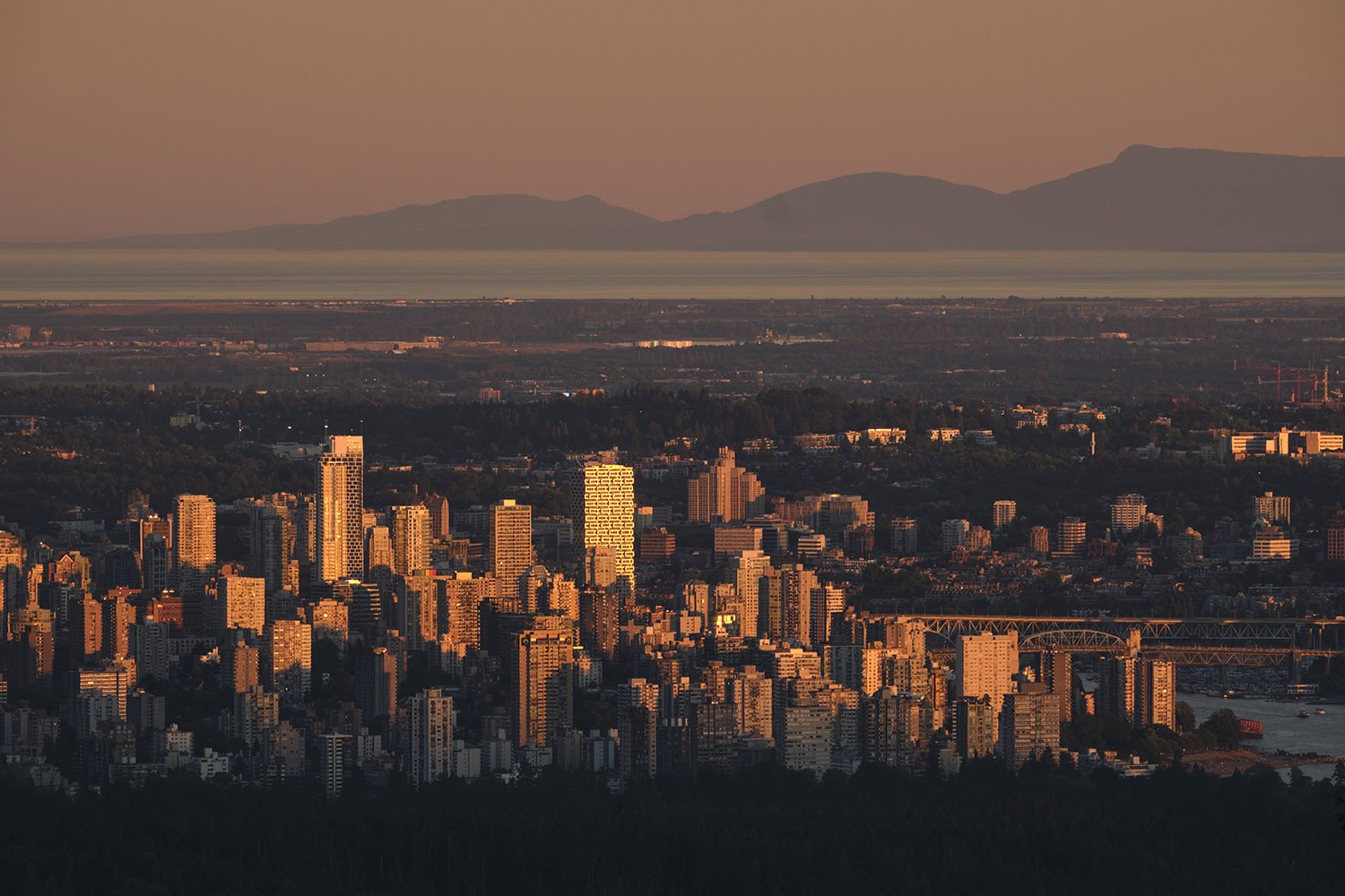 Vancouver skyline view from the Cypress Lookout