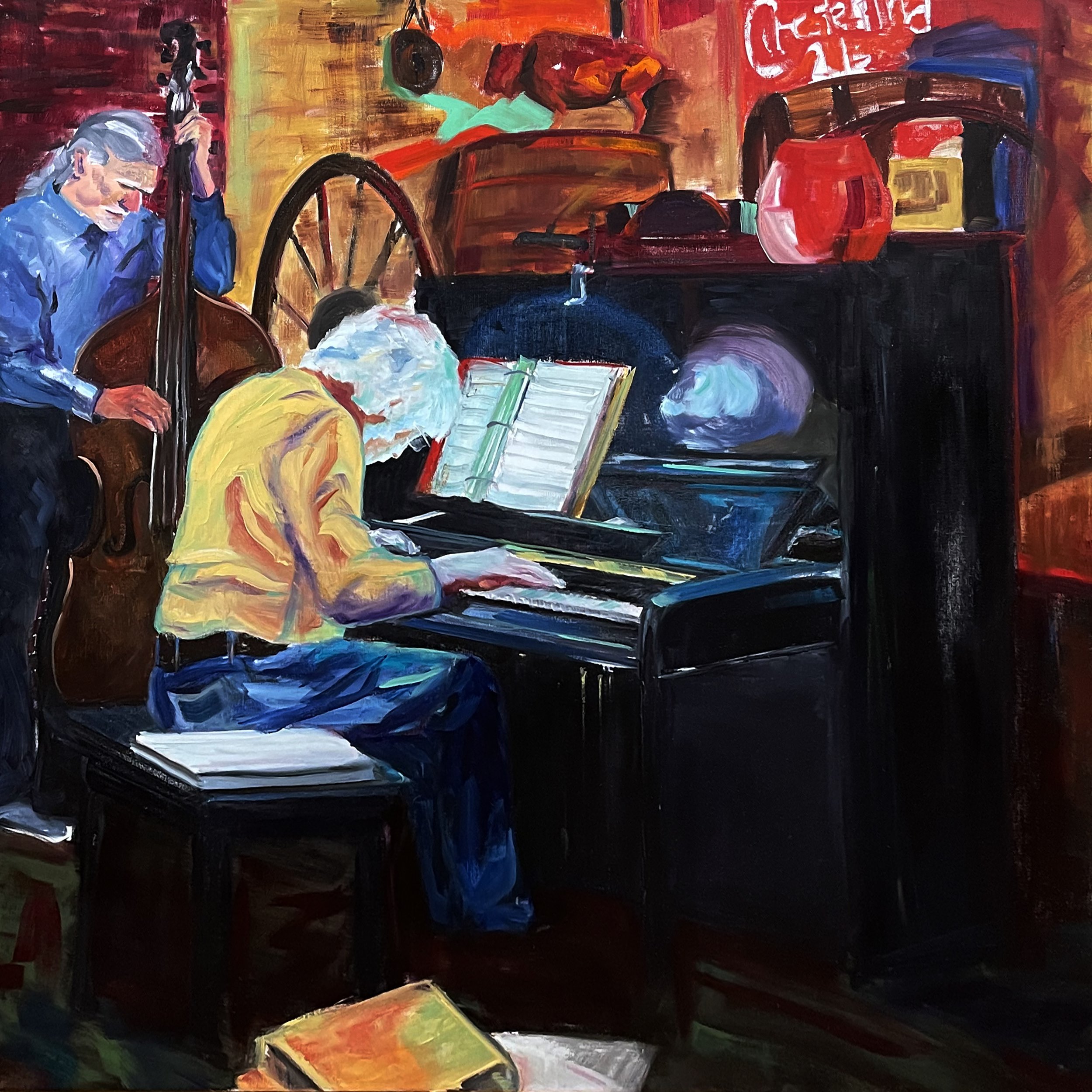  Piano man_ 30” x 30” oil on canvas_ POR 