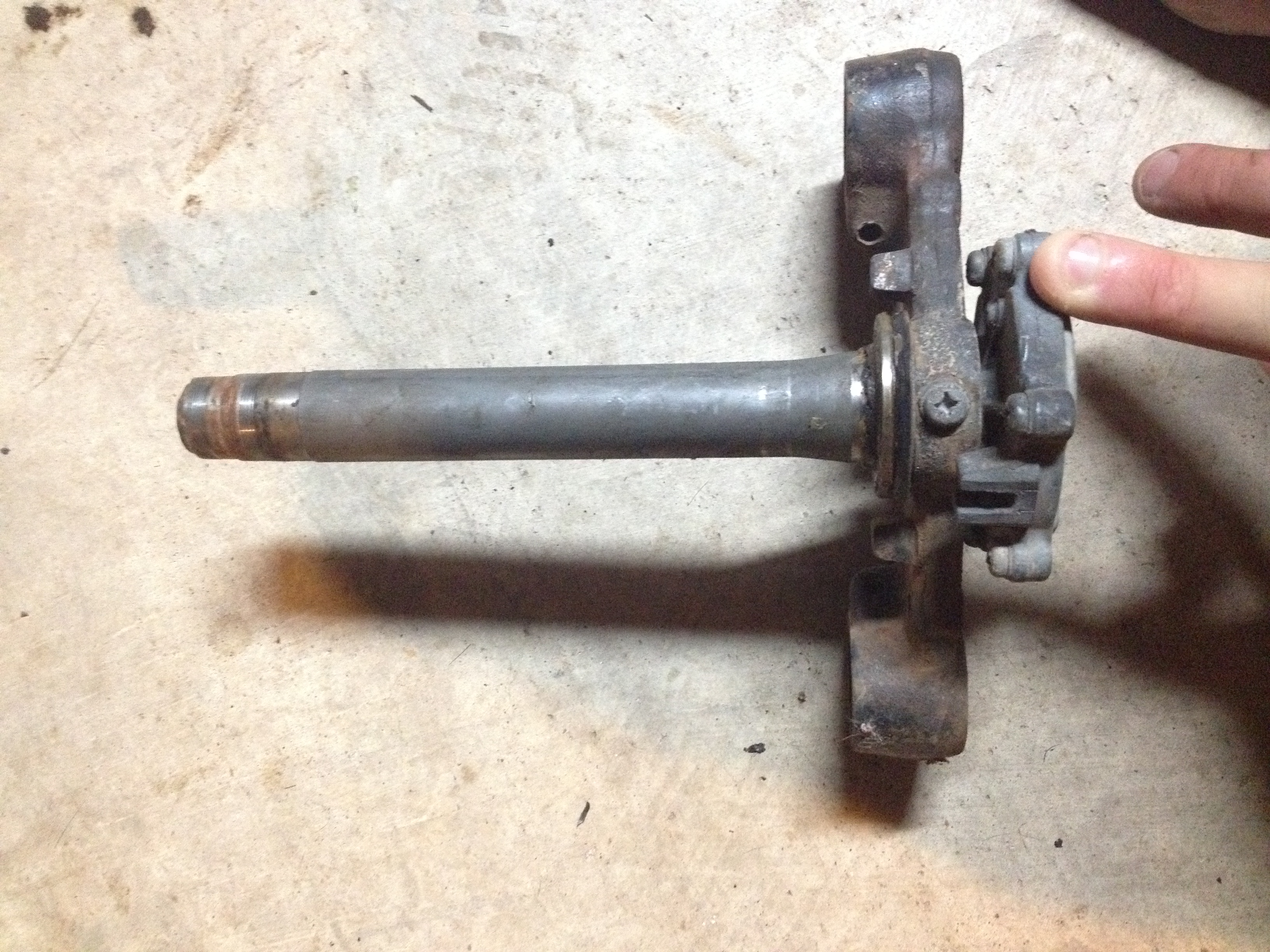 The old 1971 steering stem/lower part of the triple tree 