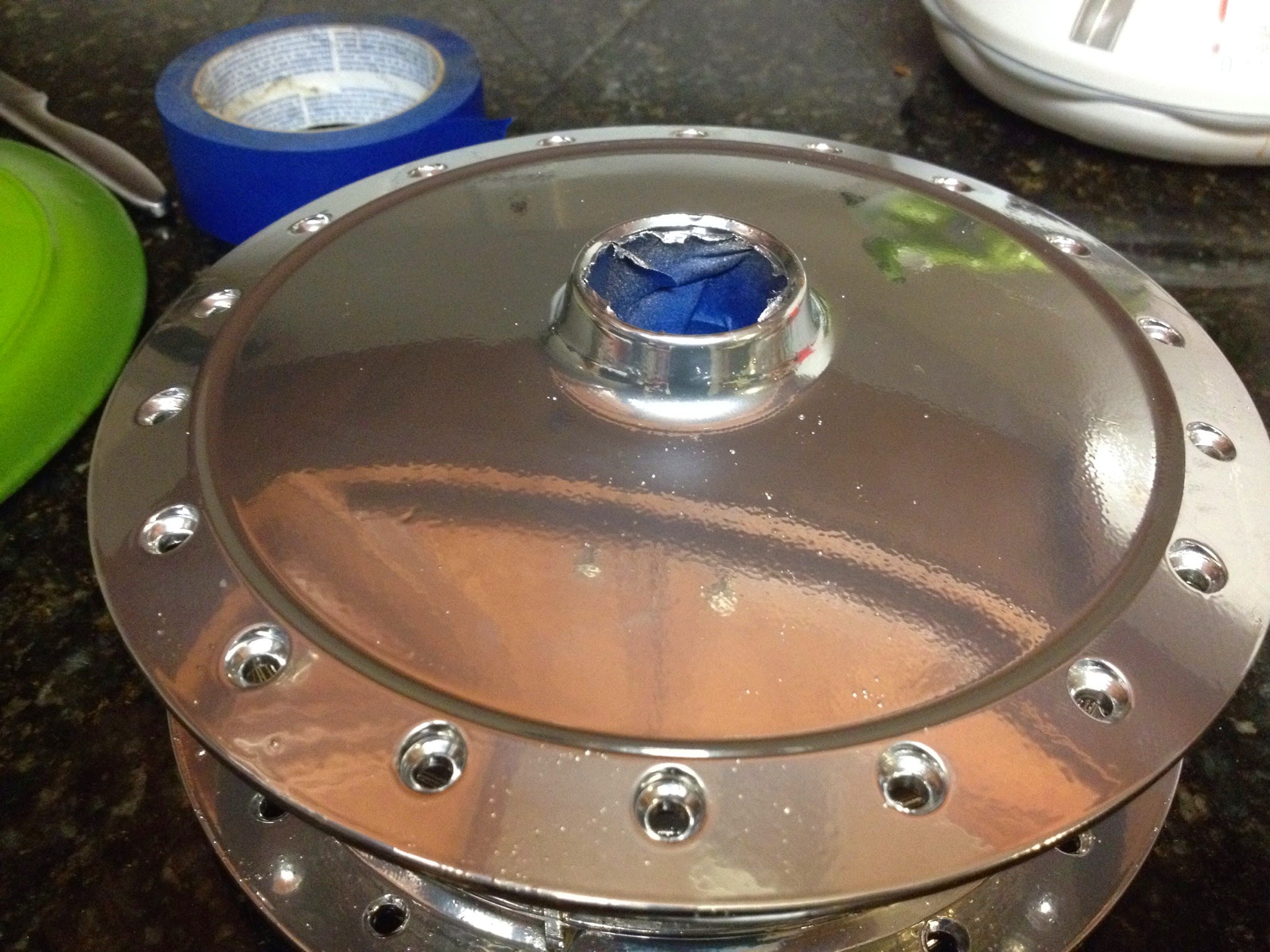 Chrome Powder. Color is awesome. Should have spent more prep time to prevent bubbles. 