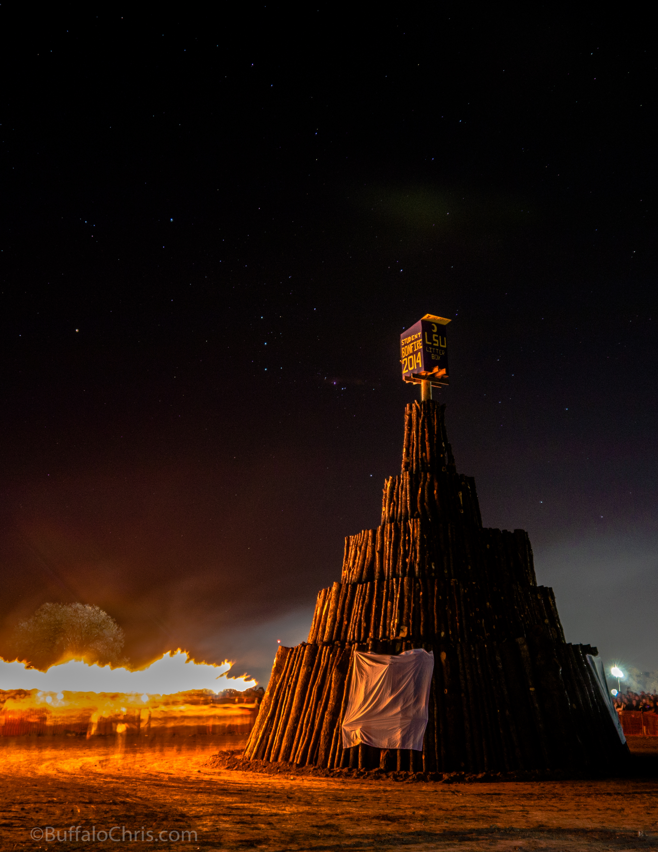 Torches circiling the stack