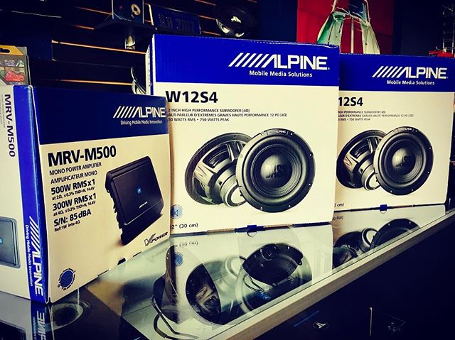 Alpine sound system package on sale now only $349.00! Package includes two 12&quot; subwoofers a mono amplifier and a sealed enclosure. Call and set up your appointment 708.474.6625. 
#alpine #caraudio #forzacustoms